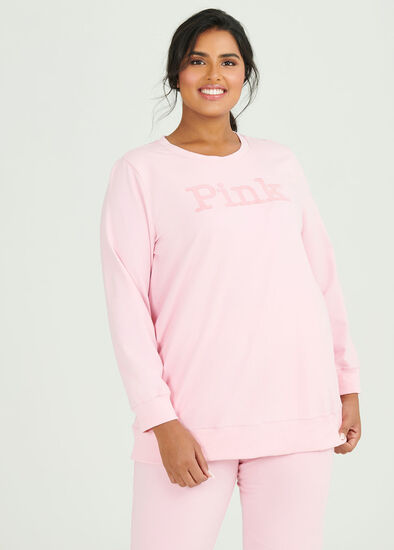 Plus Size Organic Pink Sweat Top