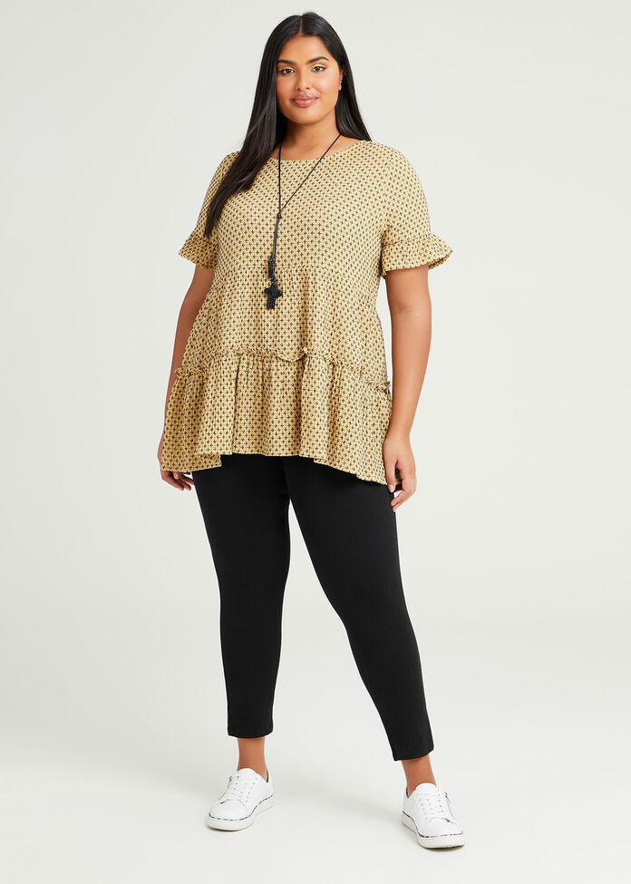 Cotton Cross Jacquard Top, , hi-res