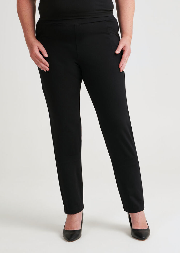 Gina Straight Ponte Pant, , hi-res