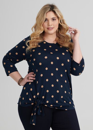 Plus Size Bamboo Spot Knot Top