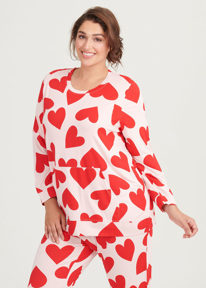 Bamboo Red Hearts Top, , hi-res