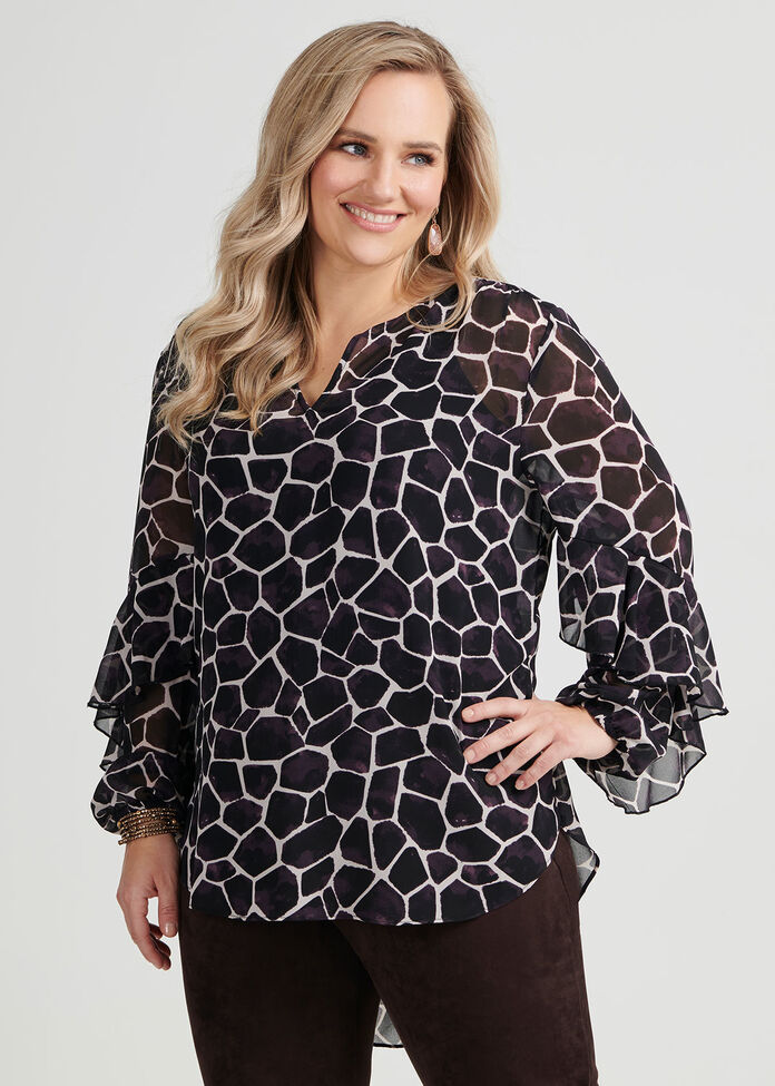 Eliza Giraffe Print Blouse, , hi-res