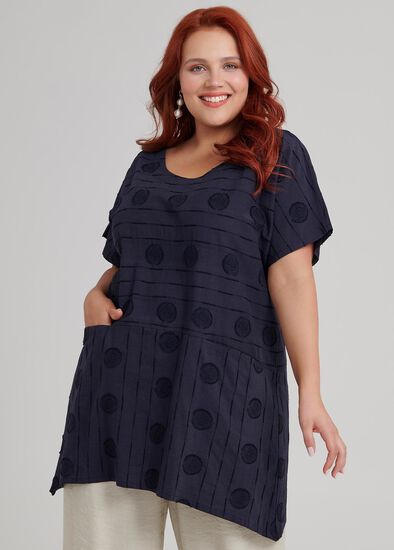 Plus Size Tonal Spot Tunic