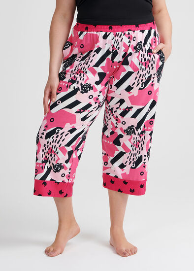 Plus Size Cotton Cat Crop Pj Pant