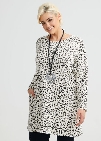 Plus Size Leopard Jacquard Tunic