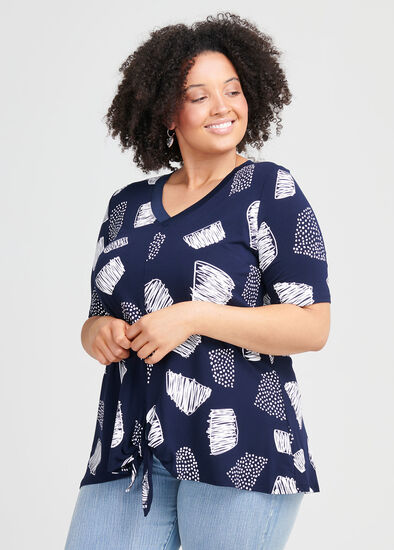 Plus Size Blue For You Viscose Top