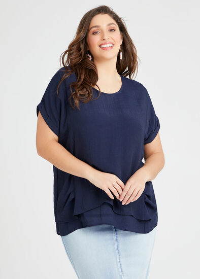 Plus Size Natural Layered Escape Top