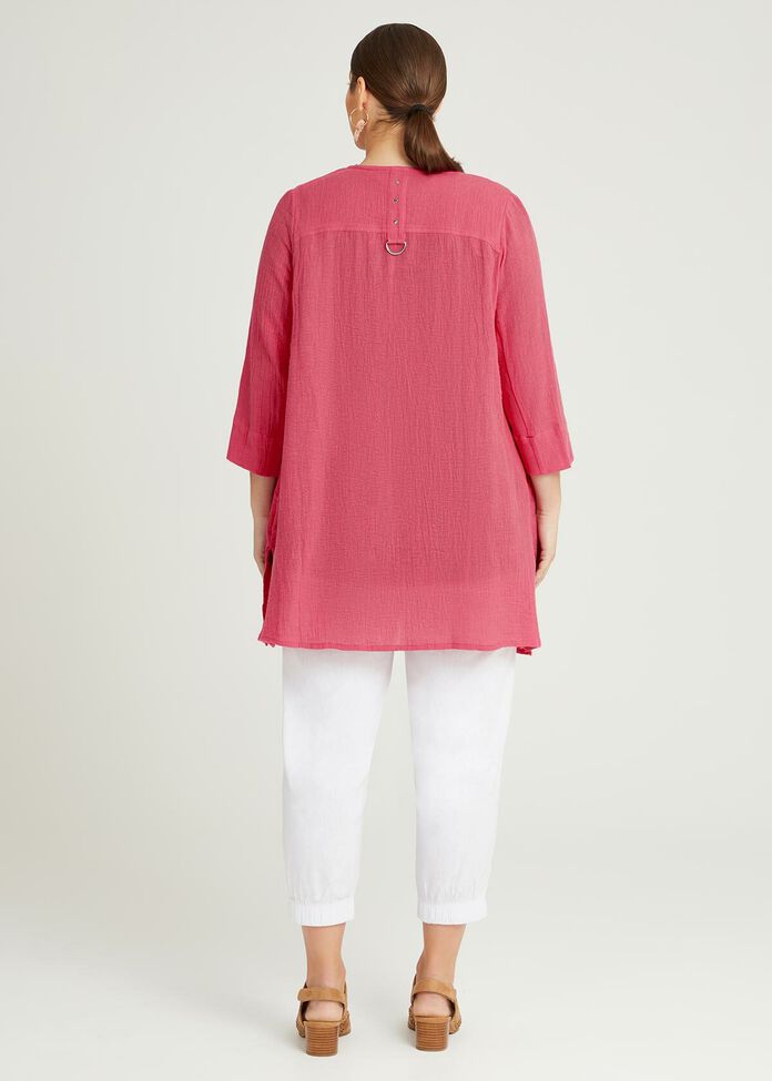 Linen Gauze Essence Cardigan, , hi-res