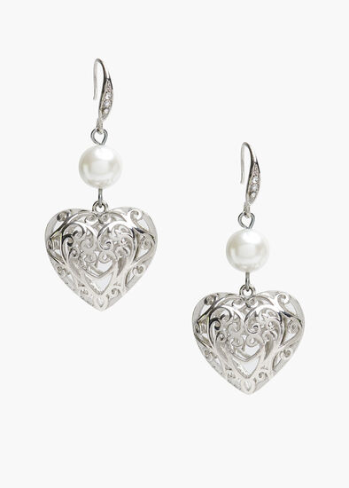 Pearl Heart Earrings