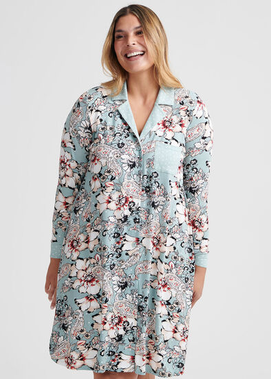 Plus Size Button Through Nightie