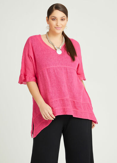 Plus Size Linen Gauze Boho Festival Top