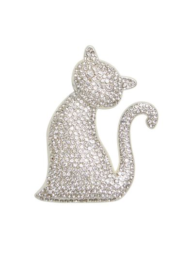 Crystal Kitten Brooch