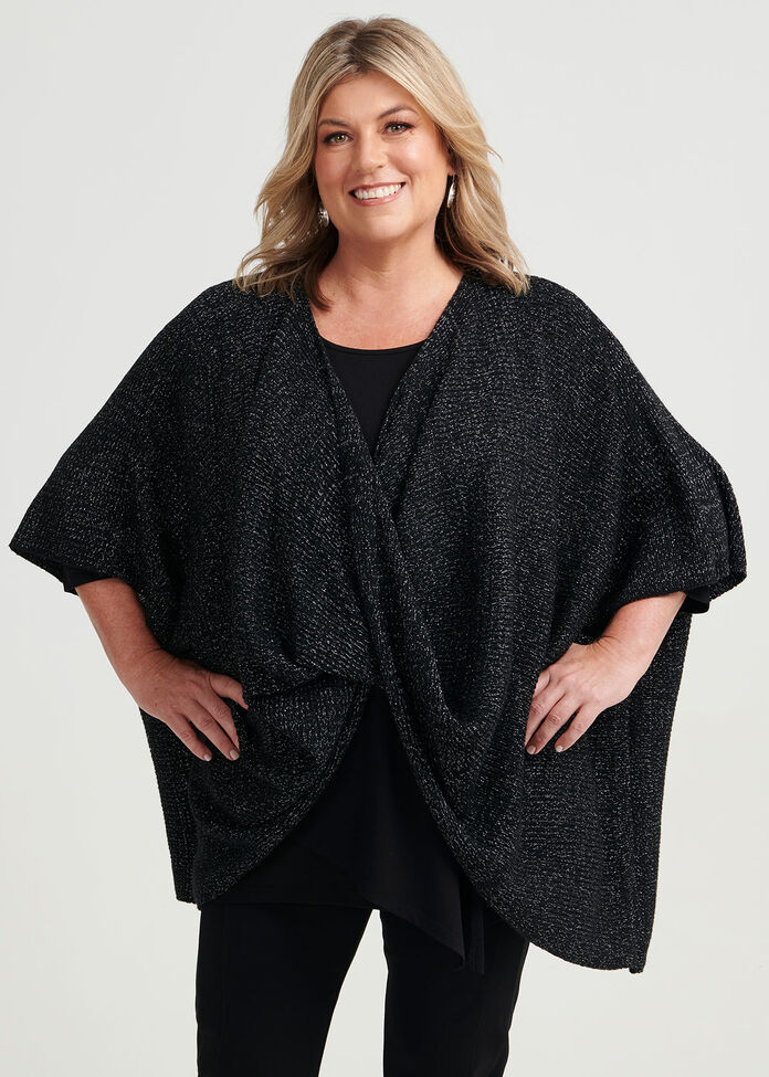 Twist Front Poncho, , hi-res