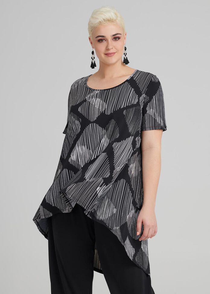 Jali S/slv Print Top, , hi-res