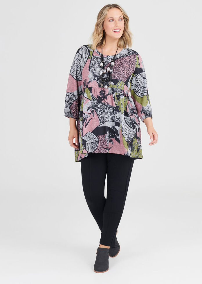 Cosy Print Mix Tunic, , hi-res