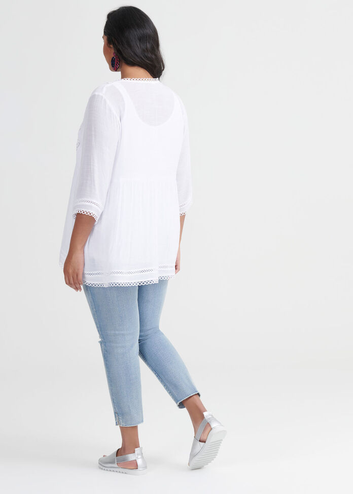 Amelie Lace Trim Top, , hi-res