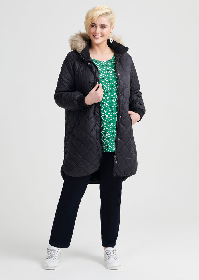 Quilted Hooded Jacket, , hi-res