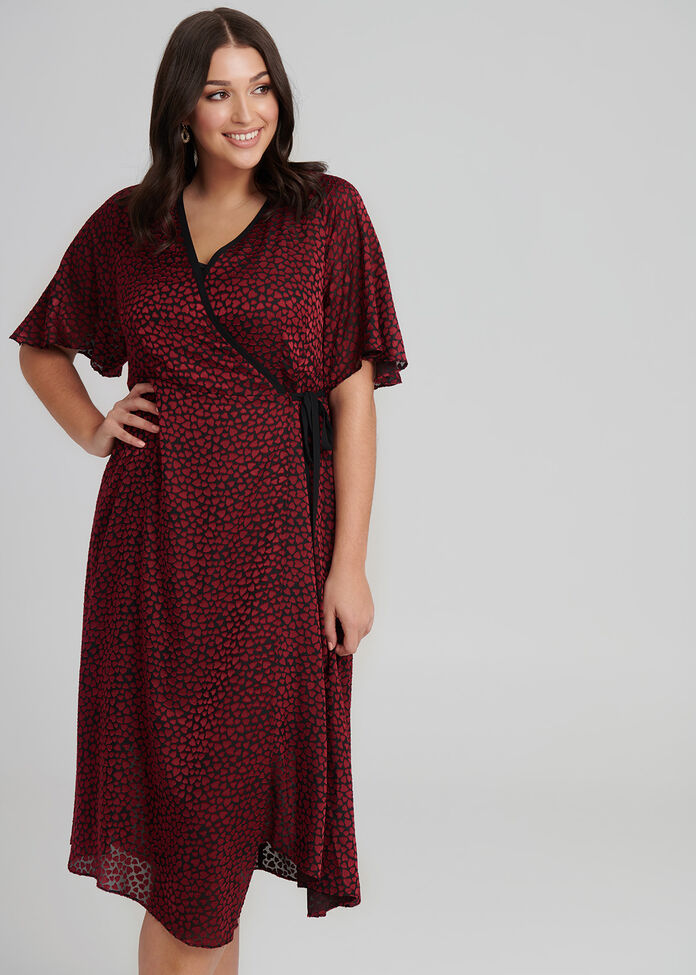 Women In Love Wrap Dress, , hi-res