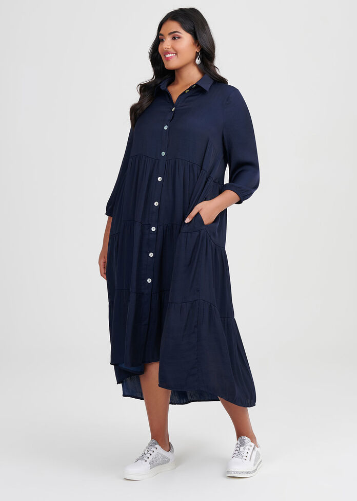 Luxe Bohemian Shirt Dress, , hi-res