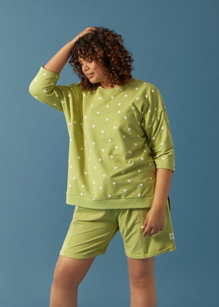 Organic Jasmine 3/4 Slv Sweat, , hi-res