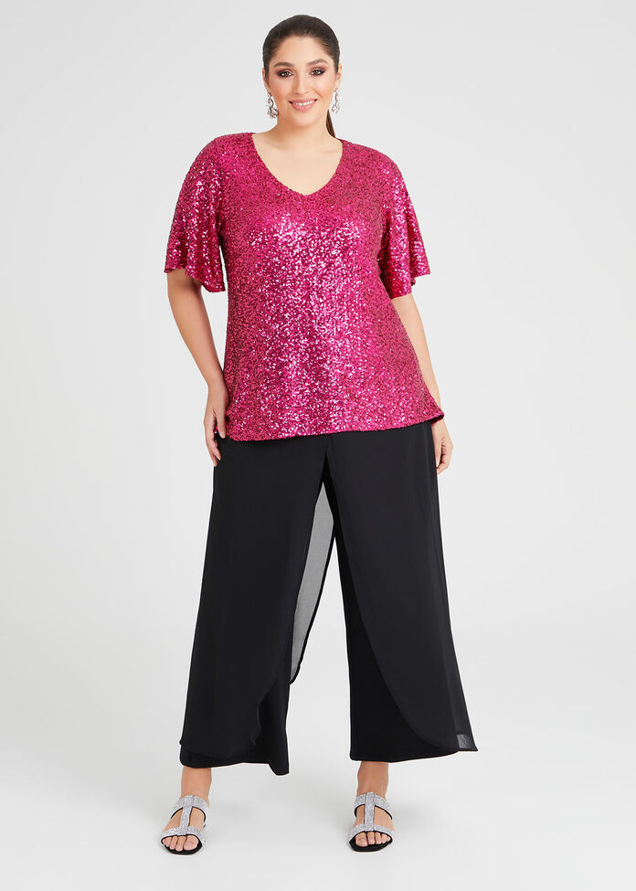 Sparkle Sequin Lined Top, , hi-res