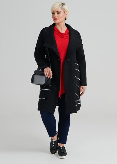 Plus Size Remix Boiled Wool Coat