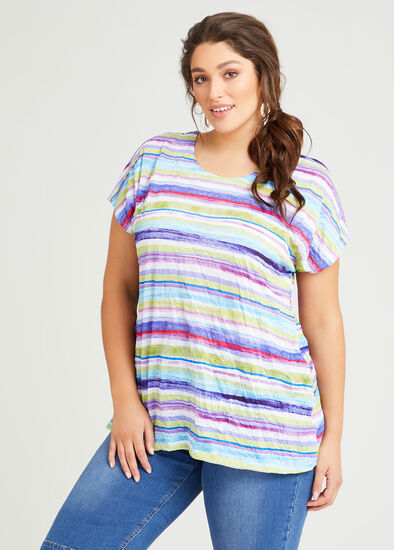 Plus Size Sundown Multi Striped Top