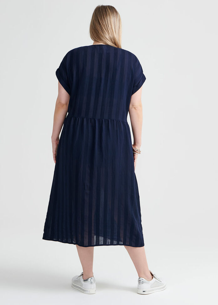 Stripe Button Dress, , hi-res