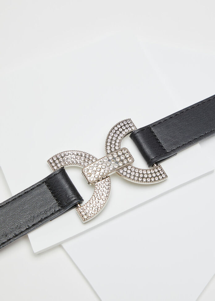 Slim Bling Buckle Elastic Belt, , hi-res