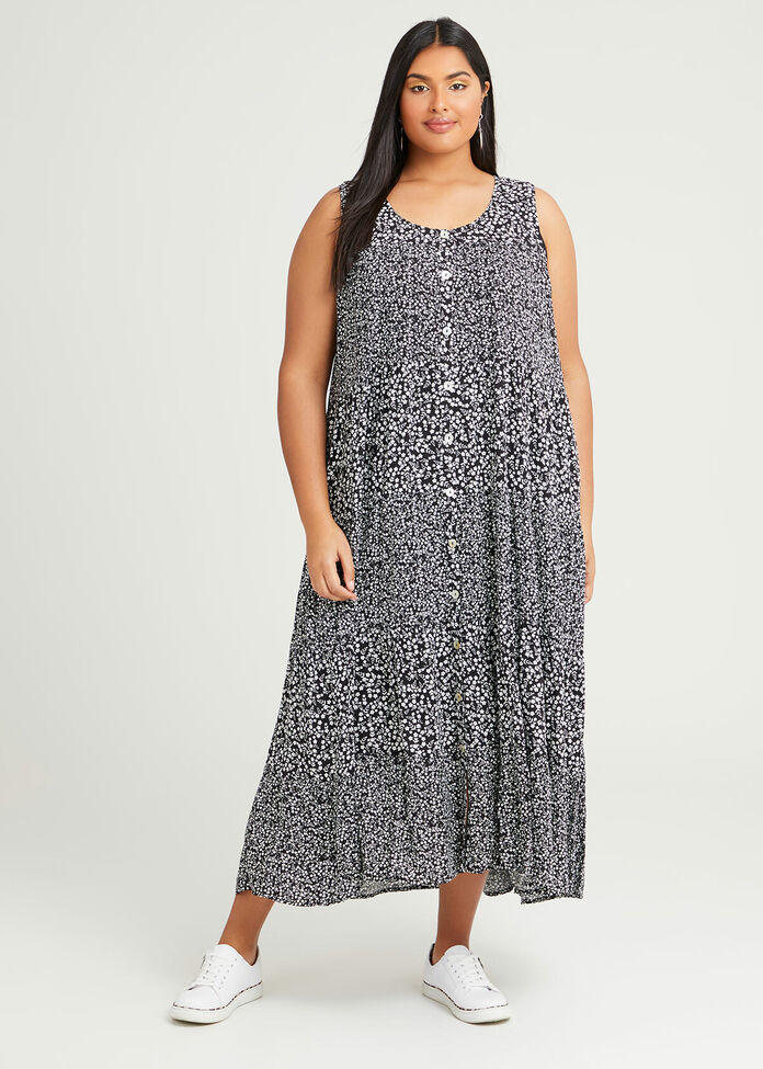 Natural Ditsy Maxi Dress, , hi-res