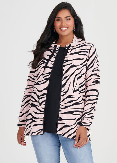 Plus Size Organic Zebra Hooded Top