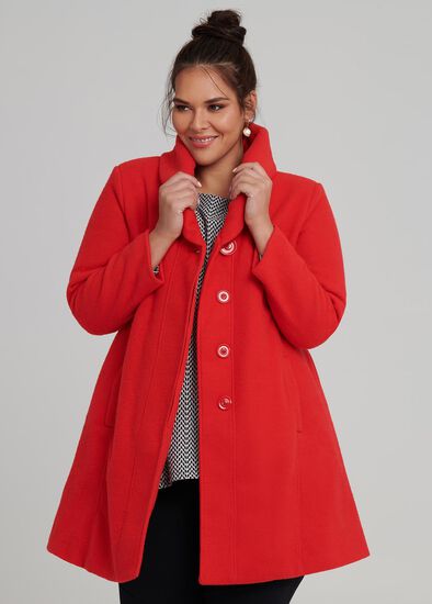 Plus Size Cocoon Collar Coat