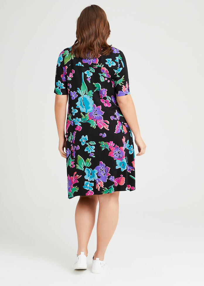 Zena Natural Floral Dress, , hi-res