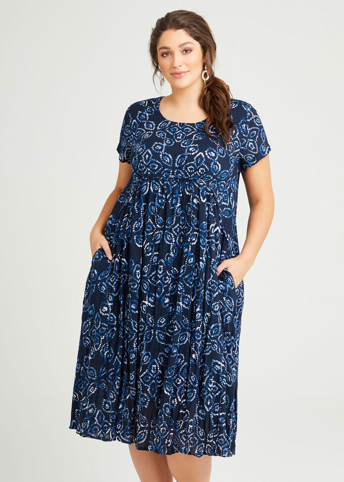 Cotton Shibori Print Dress, , hi-res