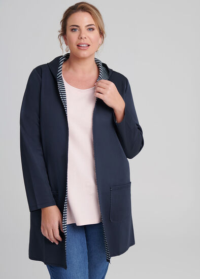 Plus Size Weekend Hooded Cardigan