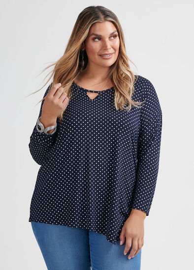 Plus Size Bamboo Foil Spot Top