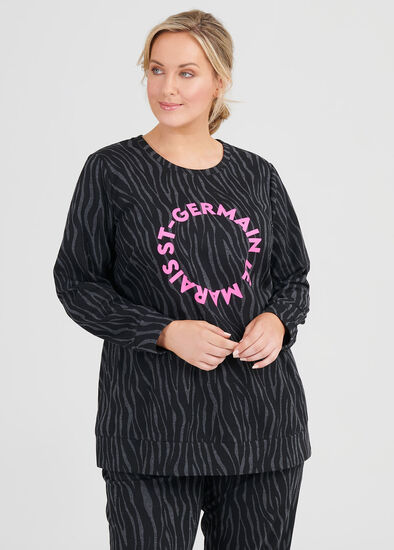 Plus Size Cotton Zebra Sweat