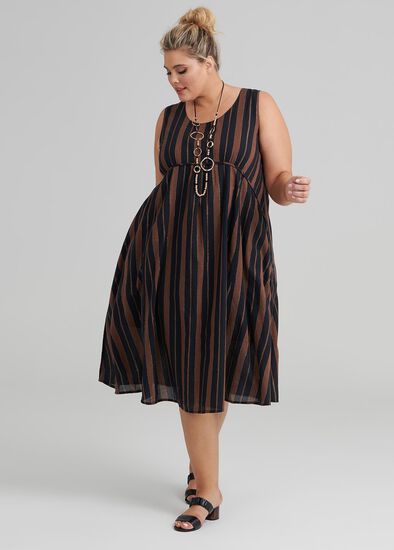 Plus Size Ola Lurex Stripe Dress