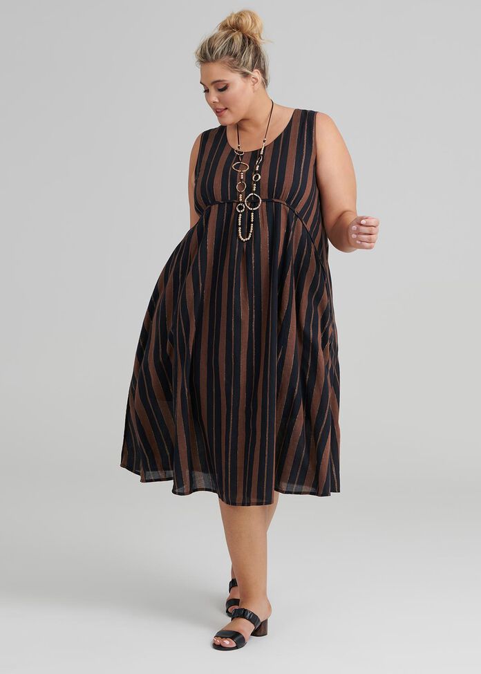 Ola Lurex Stripe Dress, , hi-res