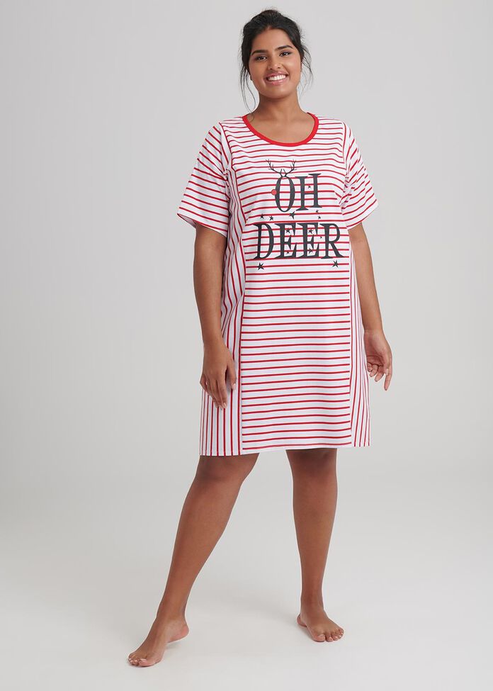 Oh Deer Stripe Nightie, , hi-res