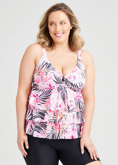 Plus Size Layer Rose Bloom Tankini