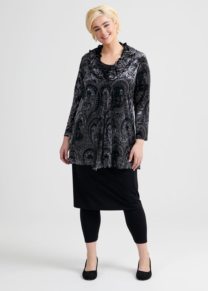 Paisley Velour Cardi, , hi-res