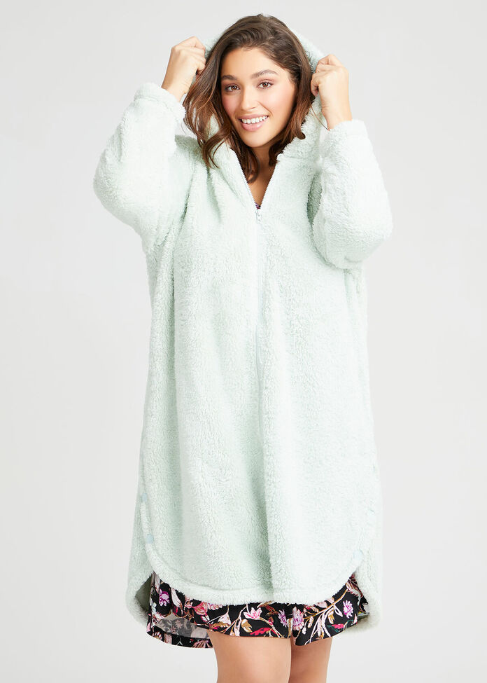 Cosy Zip Hoodie Dressing Gown, , hi-res