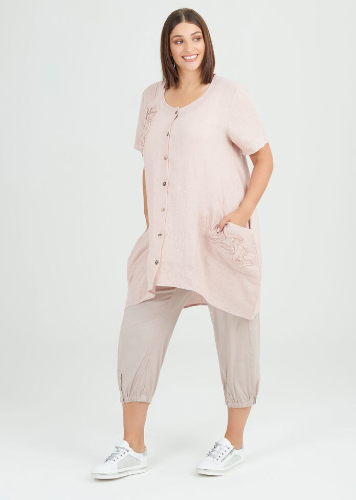 Easy Linen Crop Pant, , hi-res