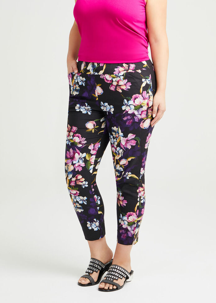 Majestic Flora Linen Pant, , hi-res