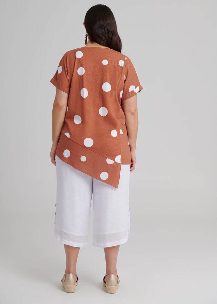 Spring Dot Linen Top, , hi-res