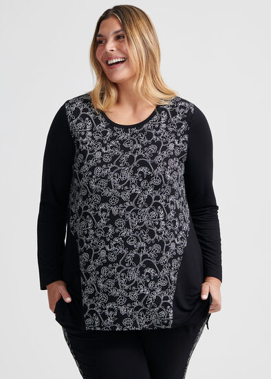 Plus Size Floral Bamboo Lounge Top