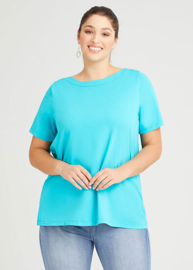 Plus Size Organic Boat Neck T-shirt