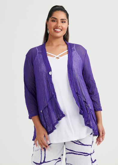 Plus Size Mad About Hue Mesh Cardi