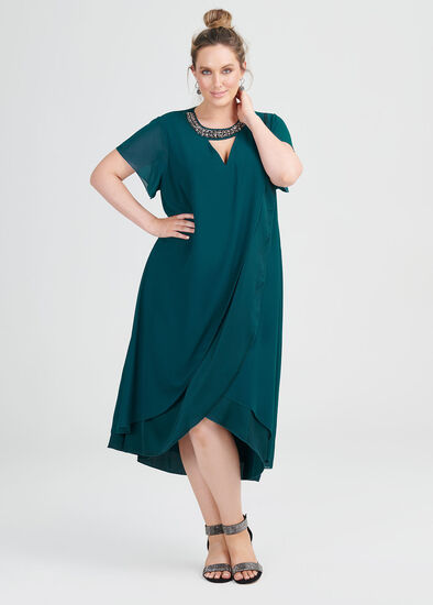 Plus Size Dani Beaded Layered Dress